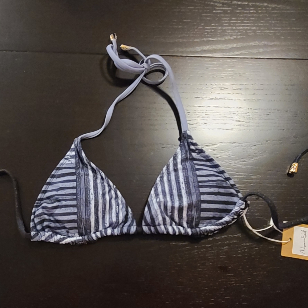 NWT Niyama Sol Triangle Bikini Top, Wanderlust Grey, Large - Picture 2 of 6
